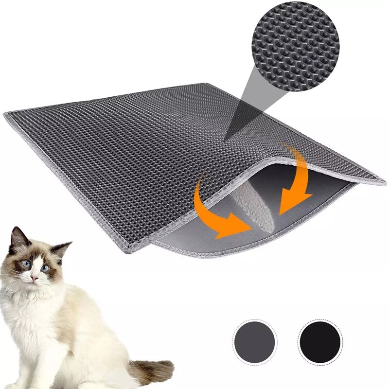 Sällskapsdjur katt katt matta dubbla lager vattentät katt kuddar fångst sällskapsdjur katt matta husdjur produkter säng ren pad katter ren: Grå / 40 x 50cm