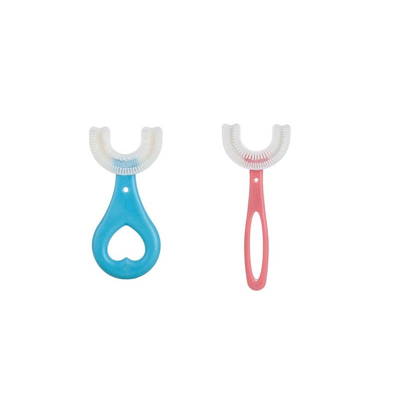2 pz/set nuovo infantile U Silicone spazzolino da denti per bambini cura dei denti pulizia della bocca manuale cartone animato modello versione manuale: 03