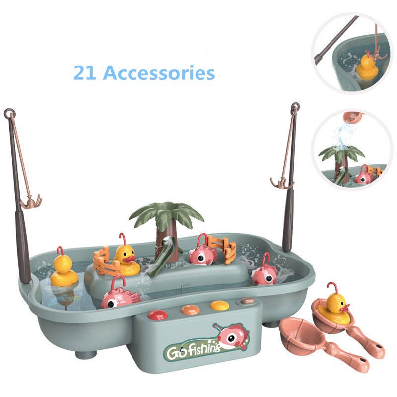 Children's Educational Fishing Toy Water Electric Rotating Magnet Summer Playing Water Interactive Game Toy Set Outdoor Toy: D