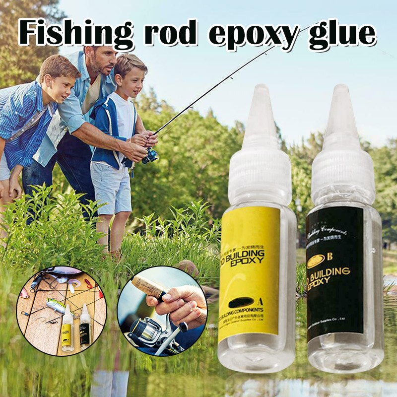 2 stk fiskestang lim fiskestang epoxy resin ab lim gennemsigtig lim til sejlgarn fiskestang tilbehør