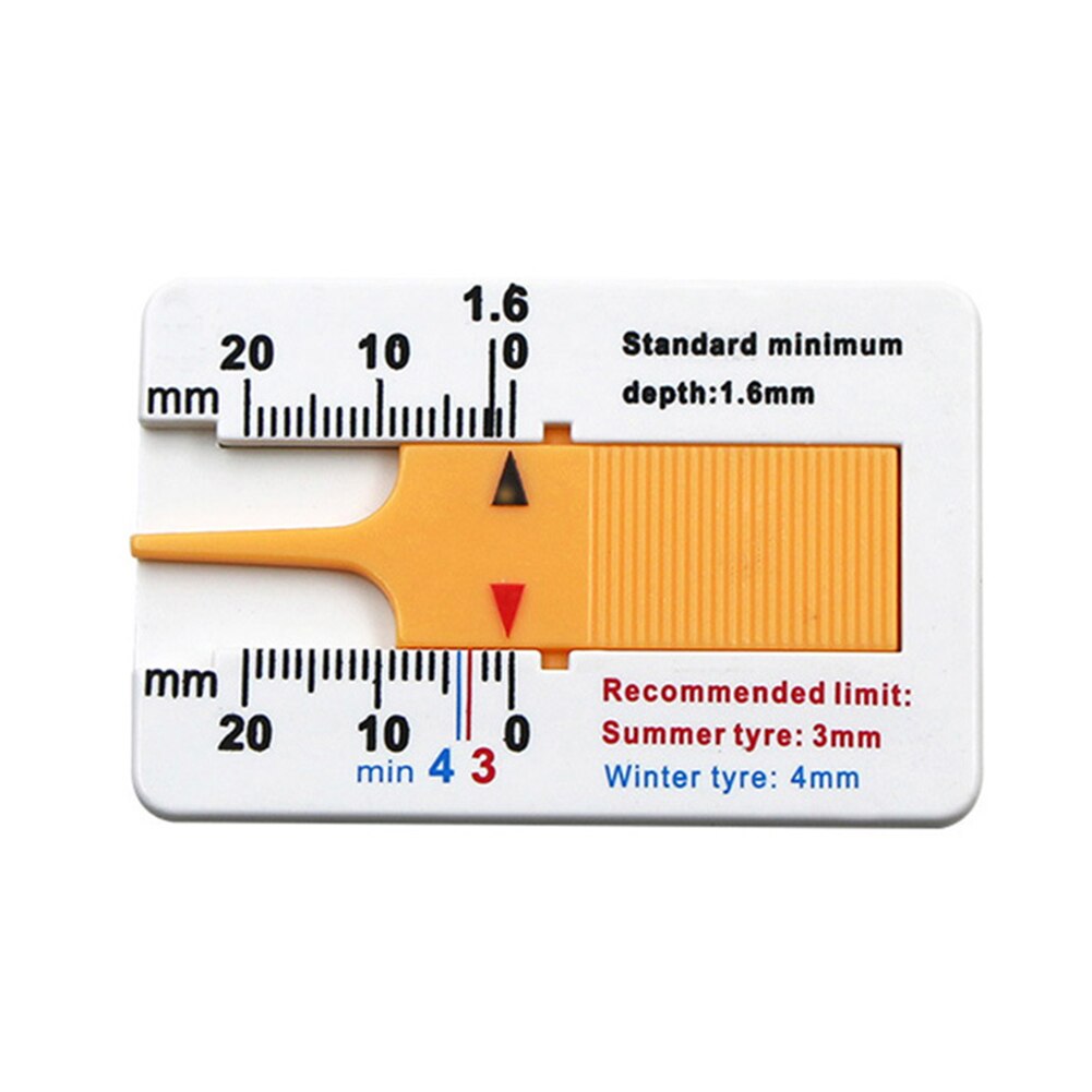 1-8 stücke Messen Werkzeug Measrement Liefert 0-20mm Anzeige Metallbearbeitung Auto Auto Reifen Lesen Depthometer Tiefe Messgerät Seite Motorrad: 2Stck / Gelb