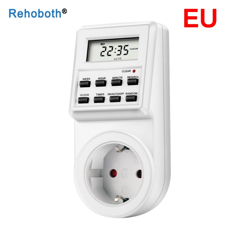 Elektronisk digital timer kontakt stik 24 timer cyklisk eu uk au us br fr stik køkken timer udtag programmerbart tidsindtag