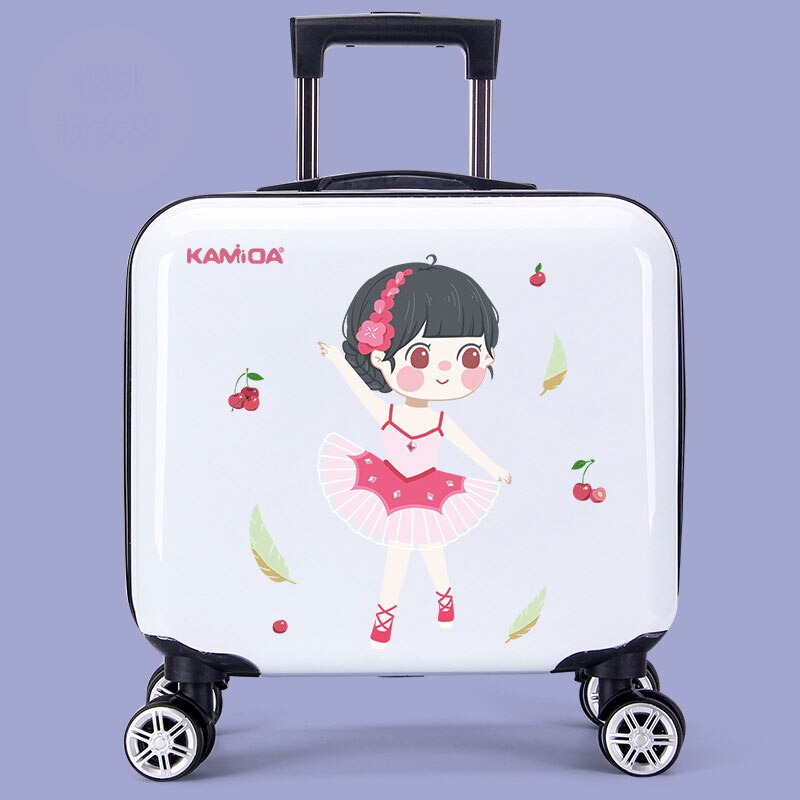 Child Boarding Trolley 16 inch Cartoon Suitcase Large Capacity Luggage Universal Wheel Student Suitcase Hanimom