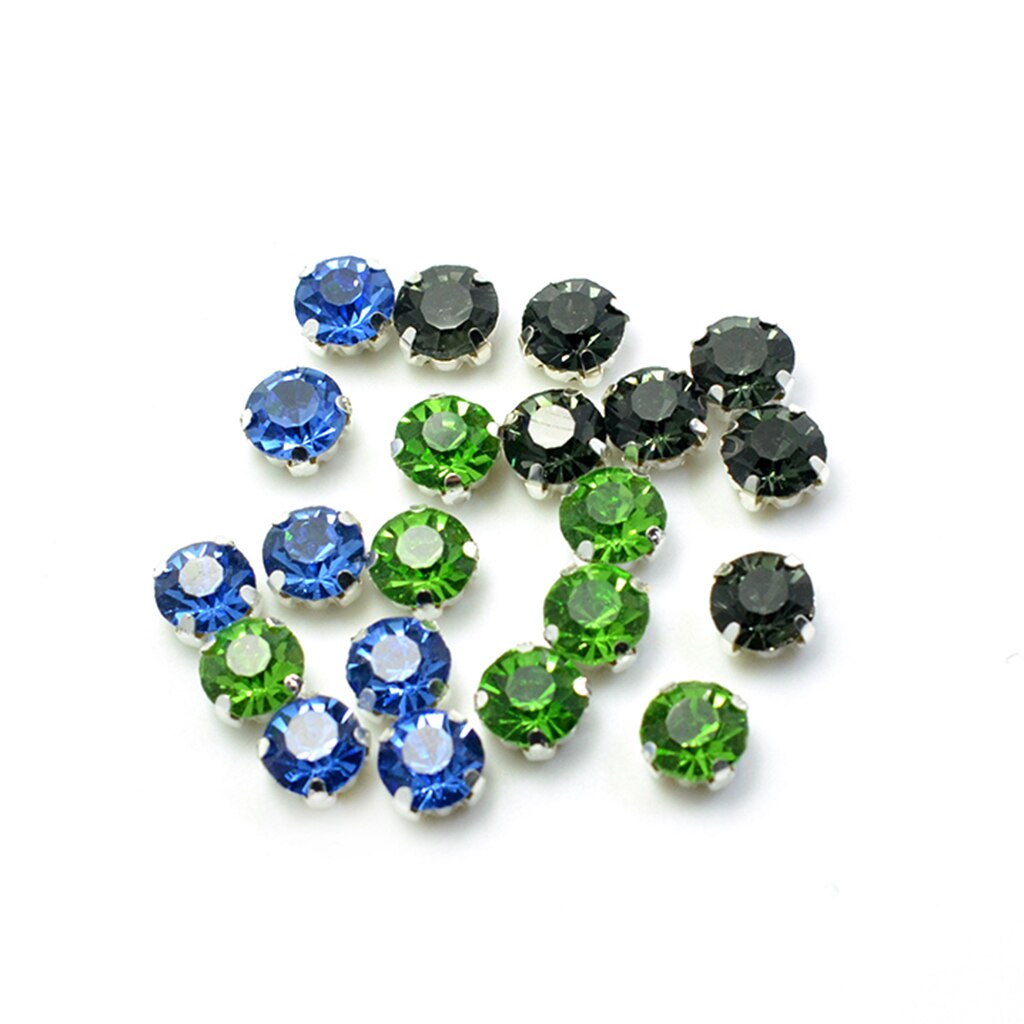 50 Pcs Crystal Claw Sew On Rhinestones Decorative Embellishments Crafts DIY 8mm