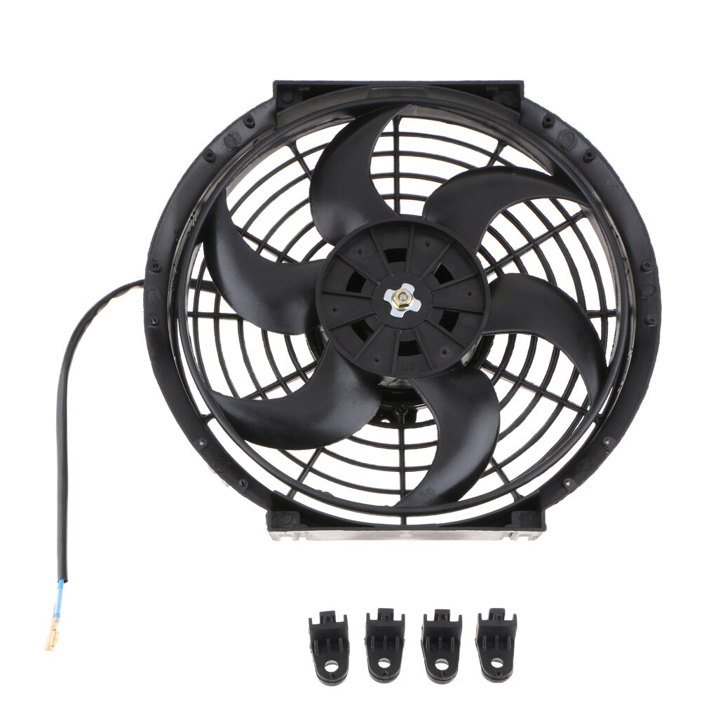 Universal 10" 12V 80W Black Push / Pull Fan Electric Radiator Cooling Fan
