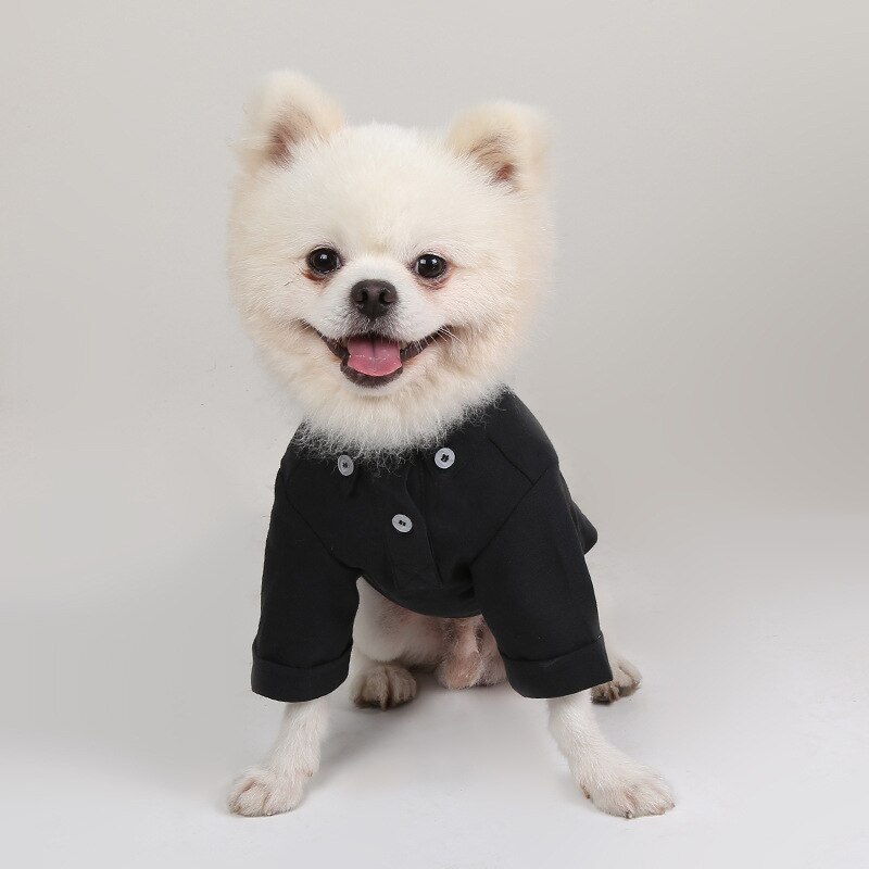 Handsome Dog Tuxedo French Bulldog Coat Pet Dog Costumes Pet Cat Clothing: XL / Black Shirt