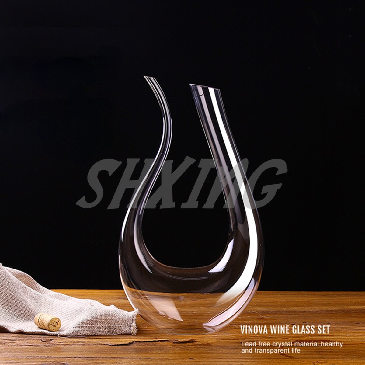 Decantador rápido de vino tipo cascada, juego de copas de vino para el hogar, dispensador de vino de cristal europeo, 1800ML: U type 1000ml