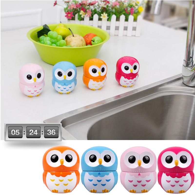 Owl Kitchen Timer 60 Minutes Timer Mechanical Cooking Tool Cute Cartoon Animal Shape Kitchen Accessories