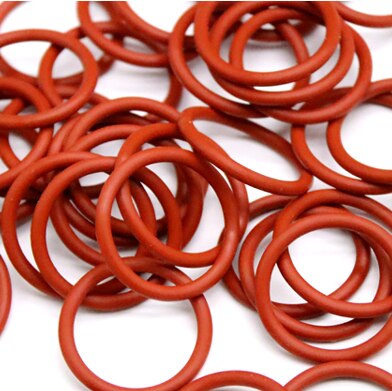 10 st tjocklek  cs 5mm od 18 ~ 45mm silikon o ring packning livsmedelskvalitet vattentät bricka gummi isolerad rund o form tätning röd