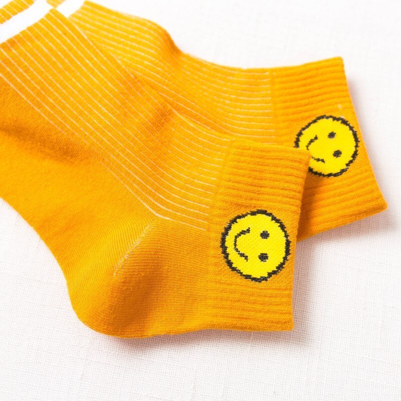 5 paar/partij verschillende stijlen damessokken schattige zuid-koreaanse stijl fruitnummers gemakkelijke sokken