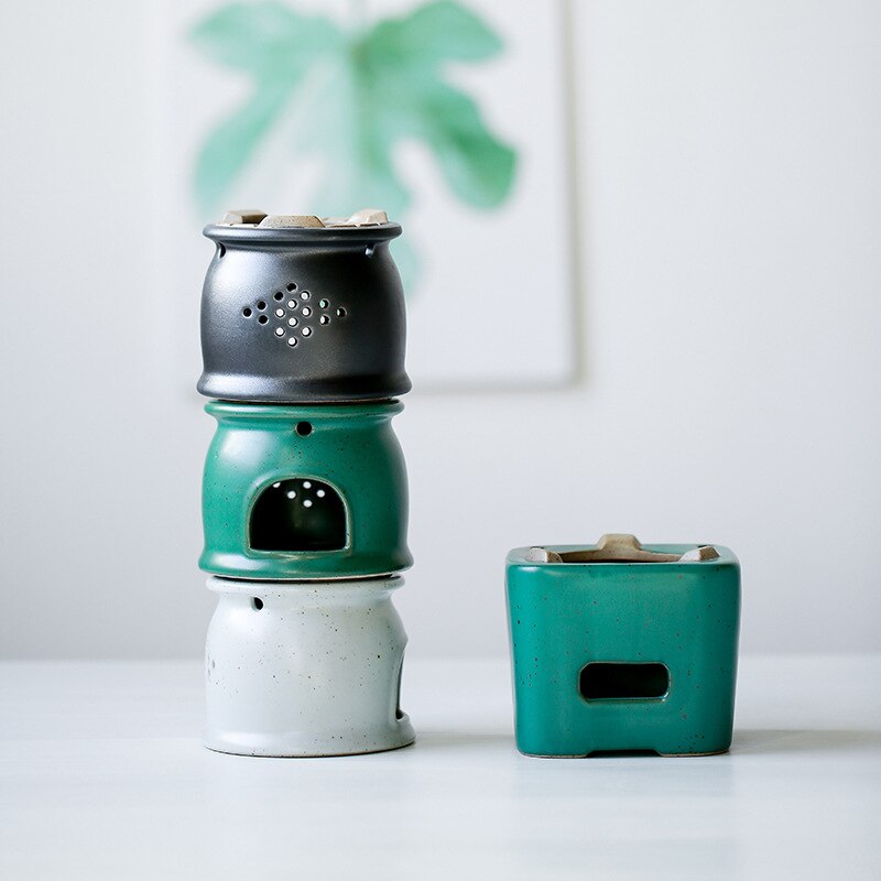 Ceramic tea stove, tea set, tea ceremony, warm tea stove, base, retro alcohol stove, heating stove, tea maker
