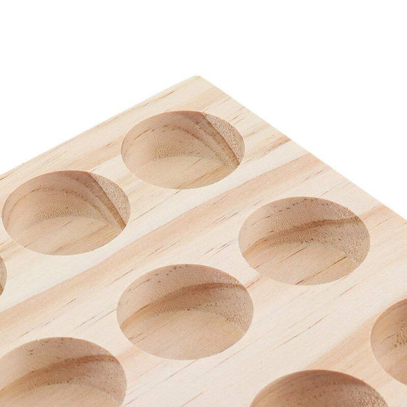 Demonstratie houten displayrek voor etherische olie, handgemaakt, natuurlijk dennenhout