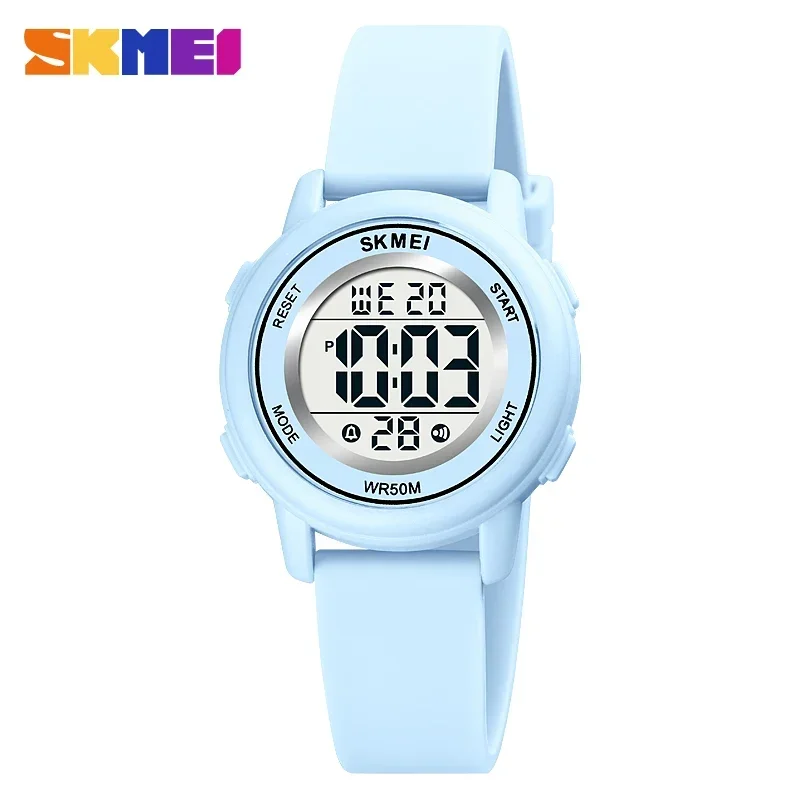 SKMEI 1721 Bunte LED-Digital-Armbanduhr für freundlicher, wasserdicht, Alarm, Kinderuhren, Montre Enfant, Jungen- und Mädchen-Sport-Kinderuhr: dunkel Grau
