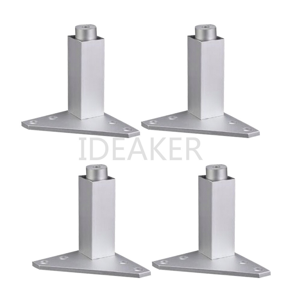 4 piezas 80mm patas de muebles con base triangular de aleación de aluminio plateado ajustables para gabinete y sofá