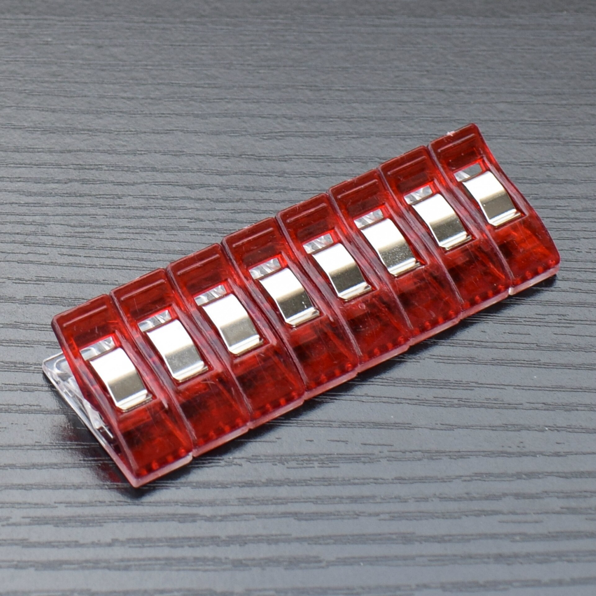 Pinzas de plástico Multicolor para trabajos, pinzas de tela, herramientas de costura de dobladillo, accesorios de costura, 20 unids/paquete: 20pcs Red