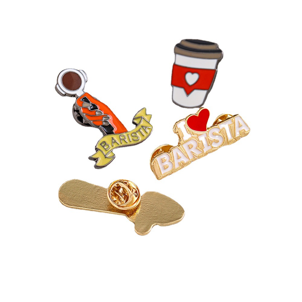 Koffiekopje Keukengerei Emaille Broches Barista Schort Badge Jas Hoed Tas Pin Voor Vrouwen