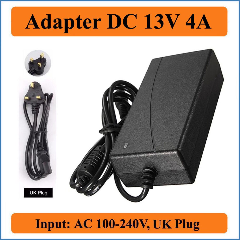 13 V 4A UK Plug AC DC Adapter 5.5mm * 2.1-2.5mm Universele AC100-240V Converter naar DC 13 V 4A Schakelende Voeding Adapter Oplader