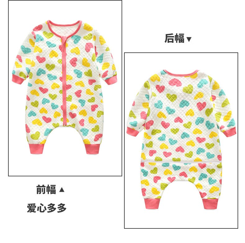 Baby pyjama slaapzak warm romper kids pyjama anti-Kicking Deken baby meisje dwarsliggers kid sleep een stuk pyjama voor kids