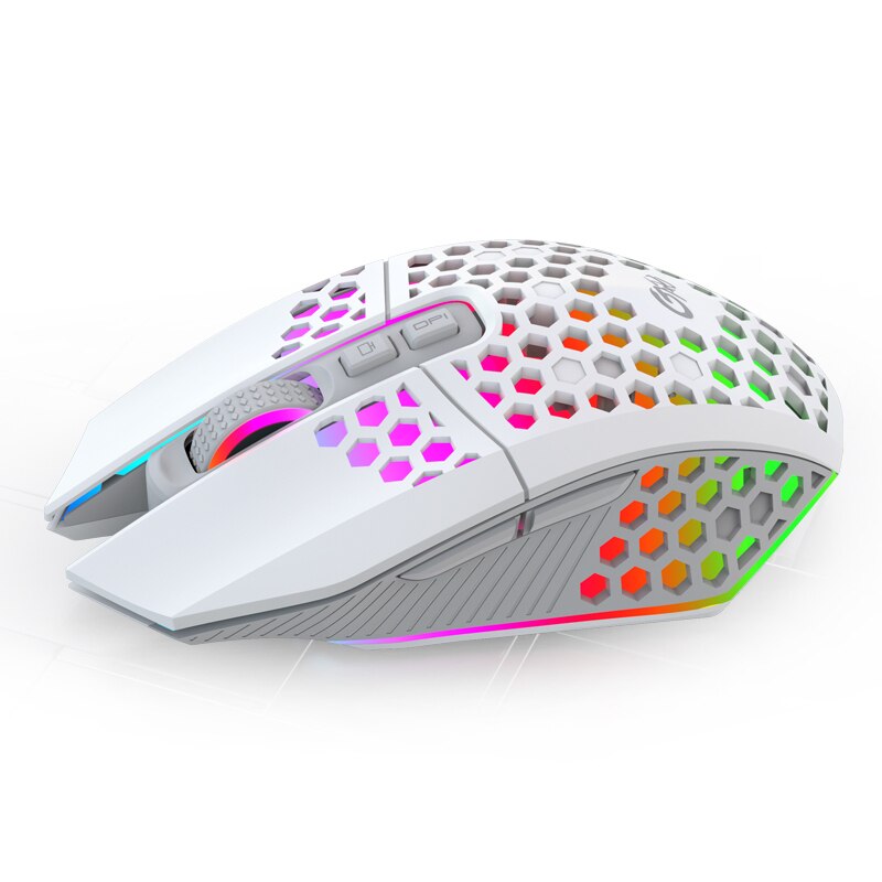 X801 Wireless Charging Gaming Mouse 8-button LED Honeycomb Hollow Ergonomic RGB Gaming Mouse With External Receiver
