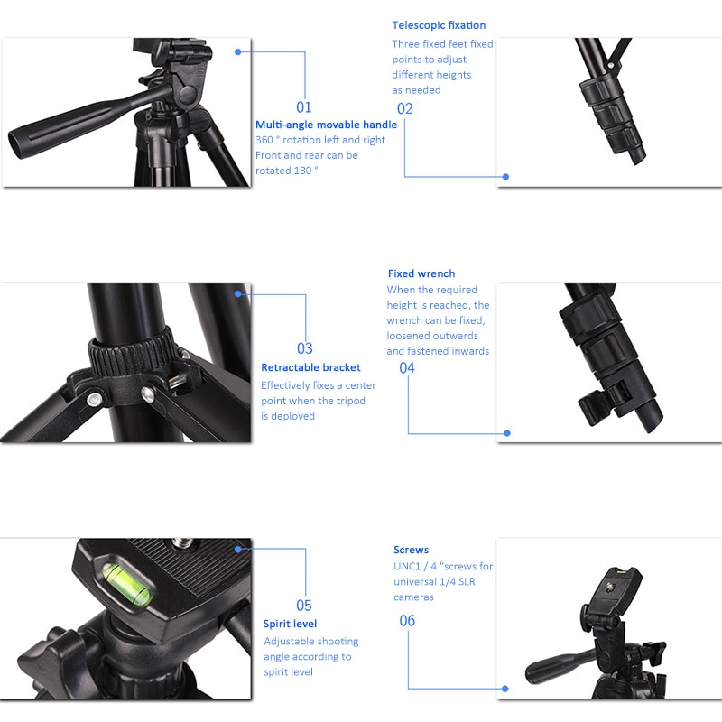 Professionele Opvouwbare Camera Statief Houder Stand Voor Dv Digitale Video Motion Camera Statief Stabilizer Aluminium Met Telefoon Houder