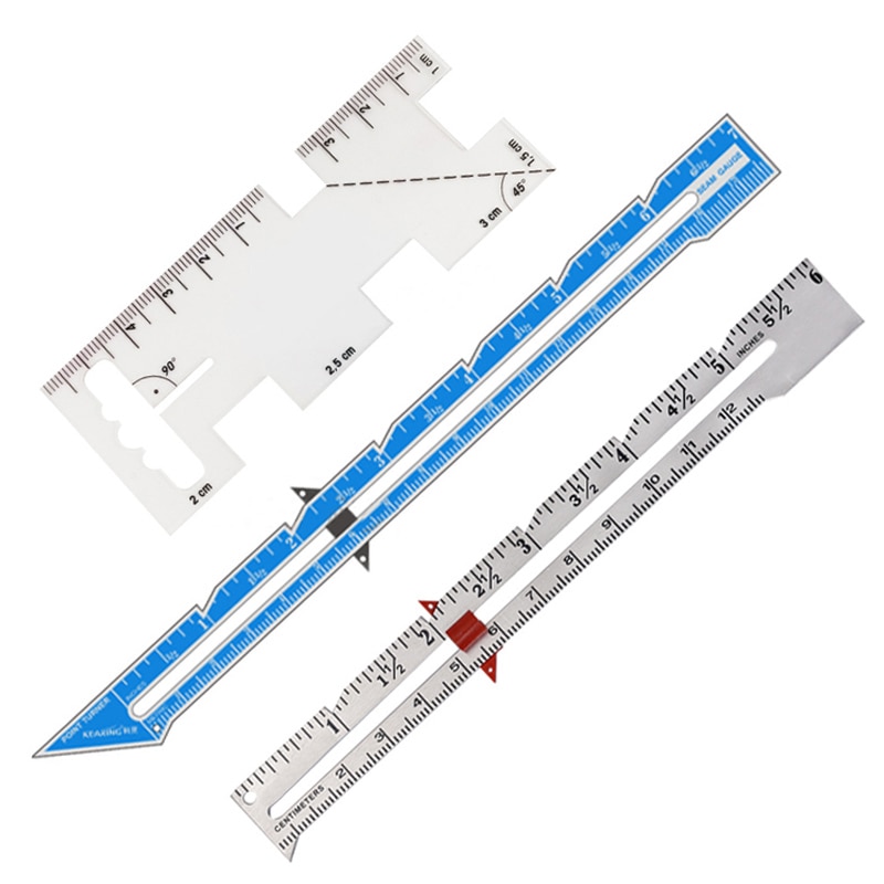 Sewing Gauge Sewing Seam Ruler Measuring Gauge Patchwork Quilting Tailor Sizer Helper Tools