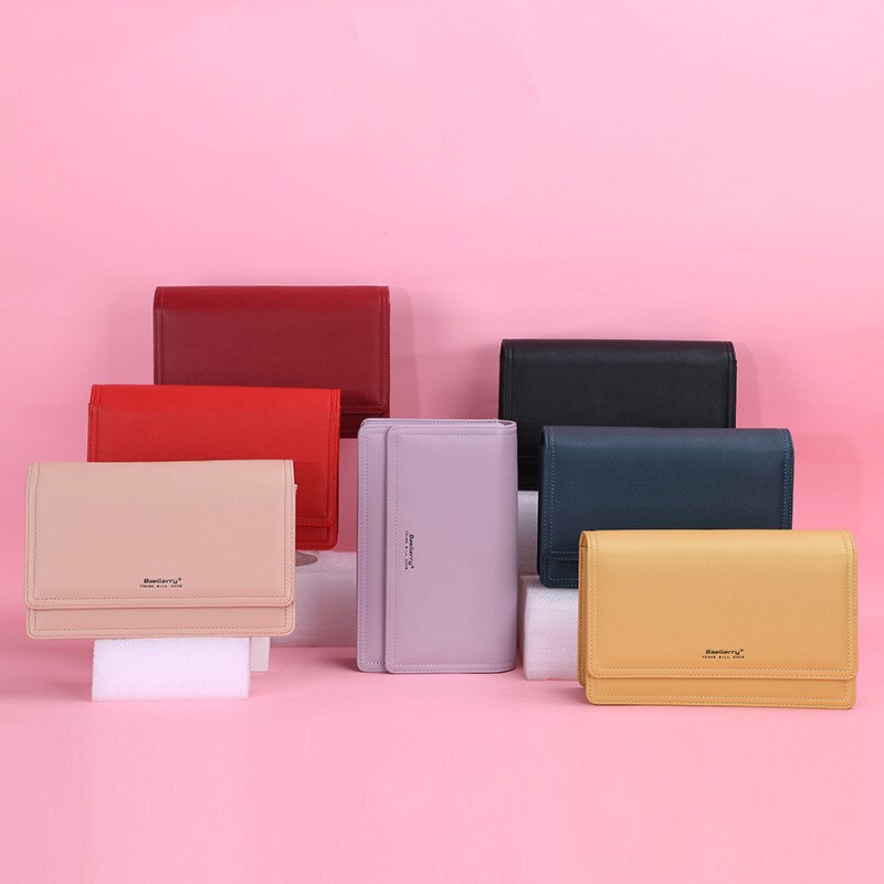 Damen-umhängetasche in unifarbe mit großem fassungsvermöGen, weiches leder, multifunktionale crossbody-geldbörse