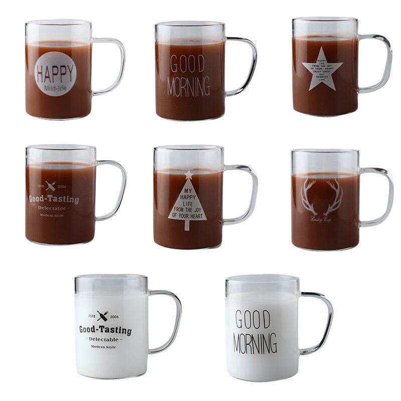 450ML Large Heat-resistant Borosilicate glass Mug Cup Beer Coffee Tea Milk Breakfast Mug Transparent Drink