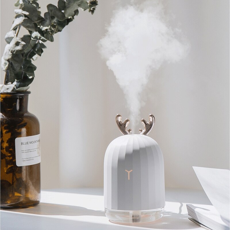 220ml usb ultrasone luchtbevochtiger schattige herten aroma etherische olie diffuser led nachtlampje mistmaker vernevelaar voor thuis auto kantoor