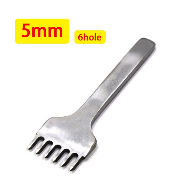 DIY Leather Craft Tools 3/4/5/6mm Spacing Punch Tool For Leather Hole Punches Tool Lacing Stitching Sewing: 5mm-6hole