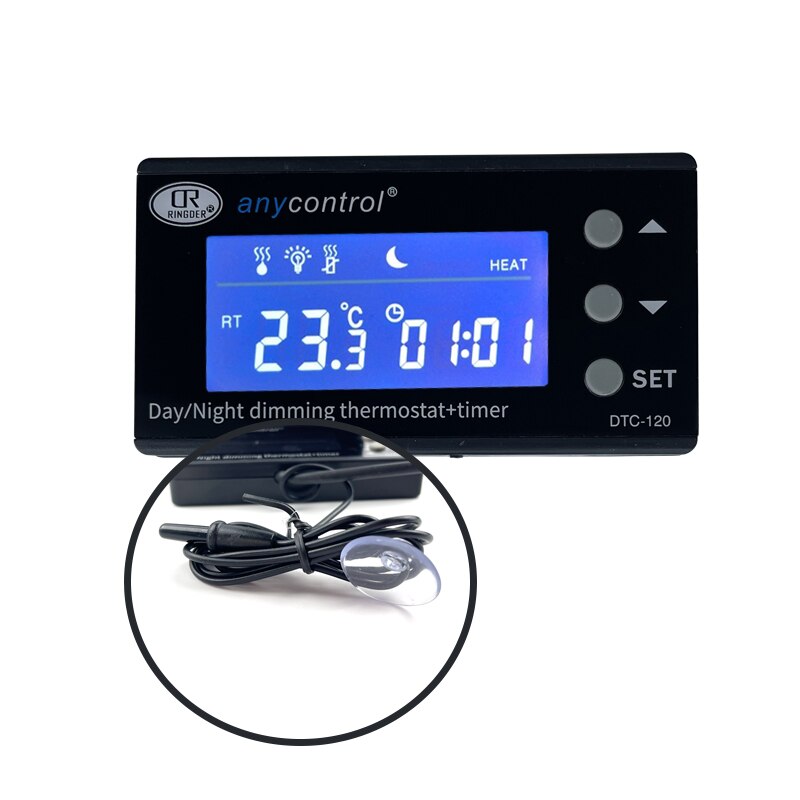 Termostato Digital LCD para reptiles, controlador de temperatura para animales anfibios, día/noche, con temporizador, para terrario