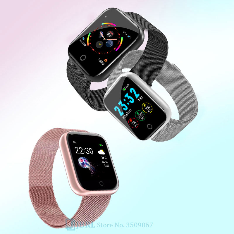 Nouvelle montre intelligente femmes hommes martwatch pour Android IOS électronique horloge intelligente Wach Fitness Tracker haut carré montre intelligente