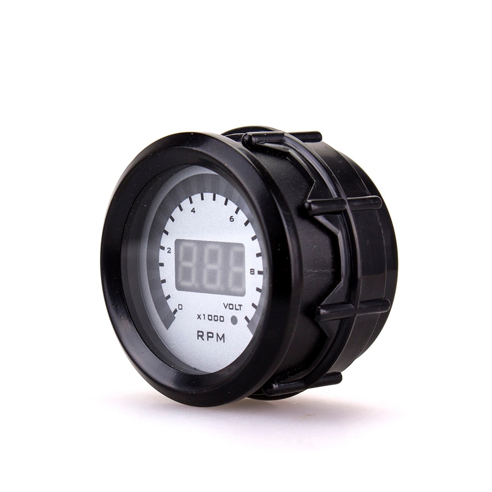 Tacómetro de coche de 52mm + voltímetro medidor de voltaje motocicleta voltímetro 10000 rpm indicador digital LED tacómetro multifunción