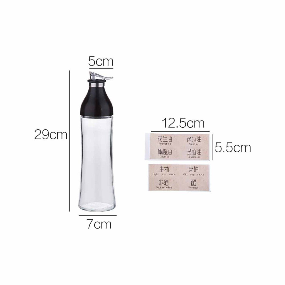 OTHERHOUSE 1Pc Rvs Glas Olie Dispenser Saus Azijn Olie Fles Jus Boten Kruiden Fles Dispenser Keuken Tool