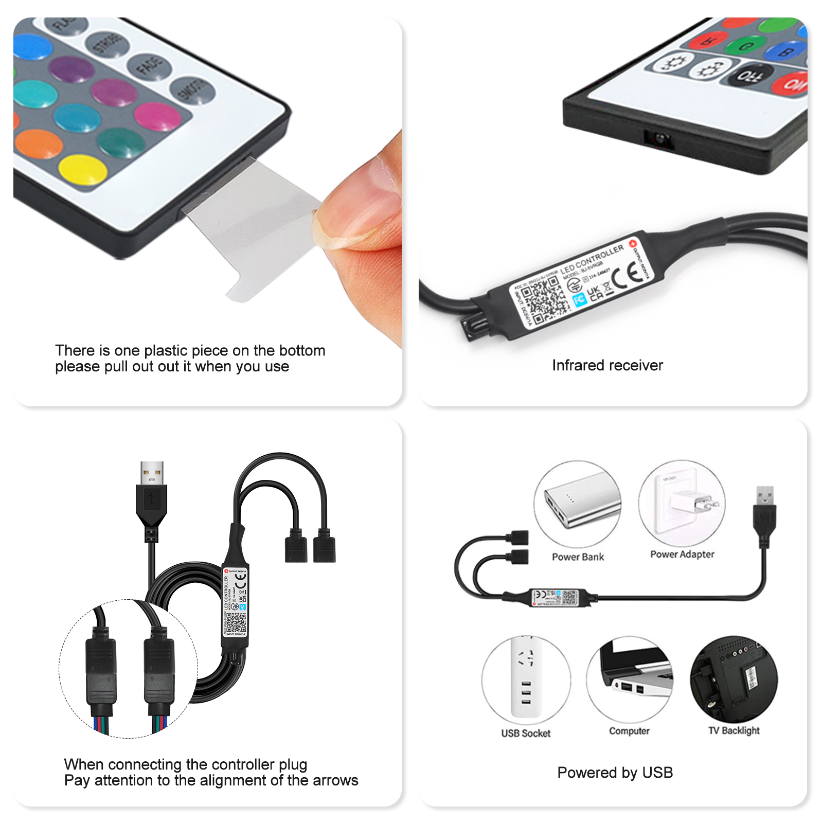 USB RGB Controller DC 5V Mini 3Key 24/44Key IR Bluetooth 17Key RF Wireless Remote Control For LED Strip light Tape Ribbon Lamp