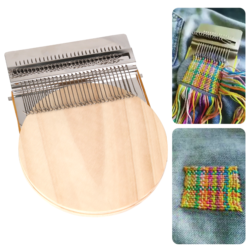 Cadre de tissage de métier à tisser en bois pour tapisserie à main, petit métier à tisser pour réparer les vêtements et les jeans, outils de tricot à petit cadre