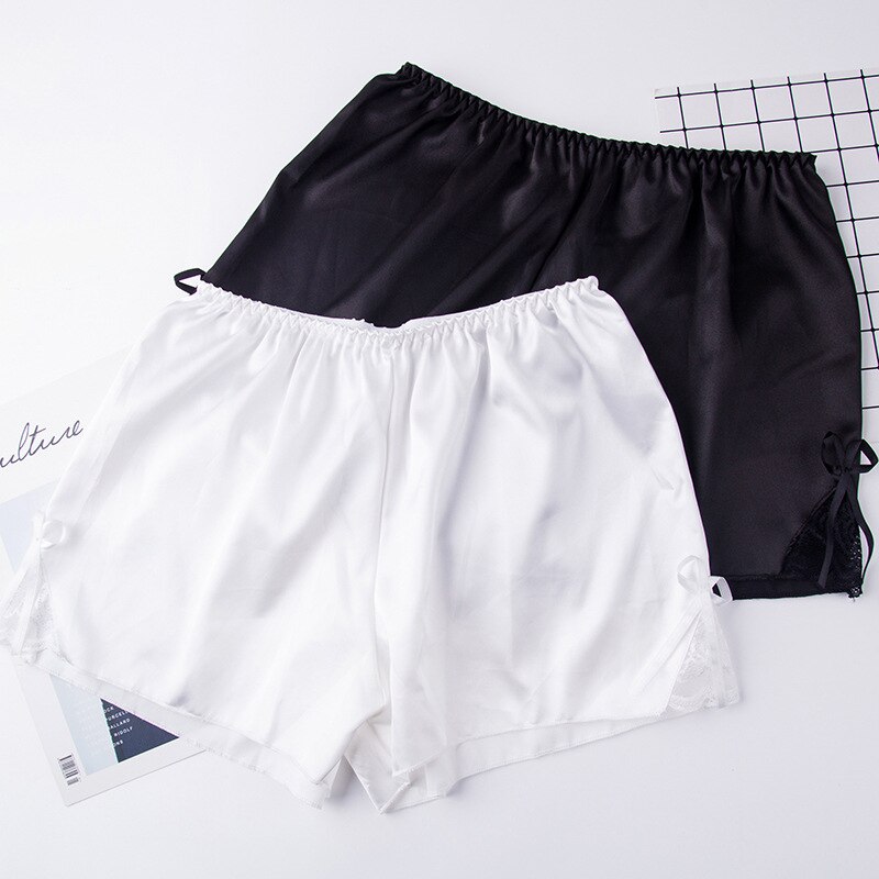 Silk Bow Safety Pants Summer Anti-Exposure Breathable Women Home Wear Boxer Lace Seamless Pantiesant Ropa Interior Femenina