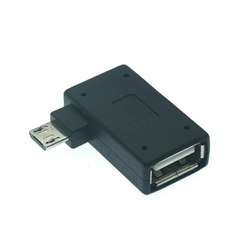 Adaptateur Micro USB OTG à 90 degrés pour Fire Stick TV Snes mini Classic Nes Mini avec alimentation coudée gauche droite: Orange