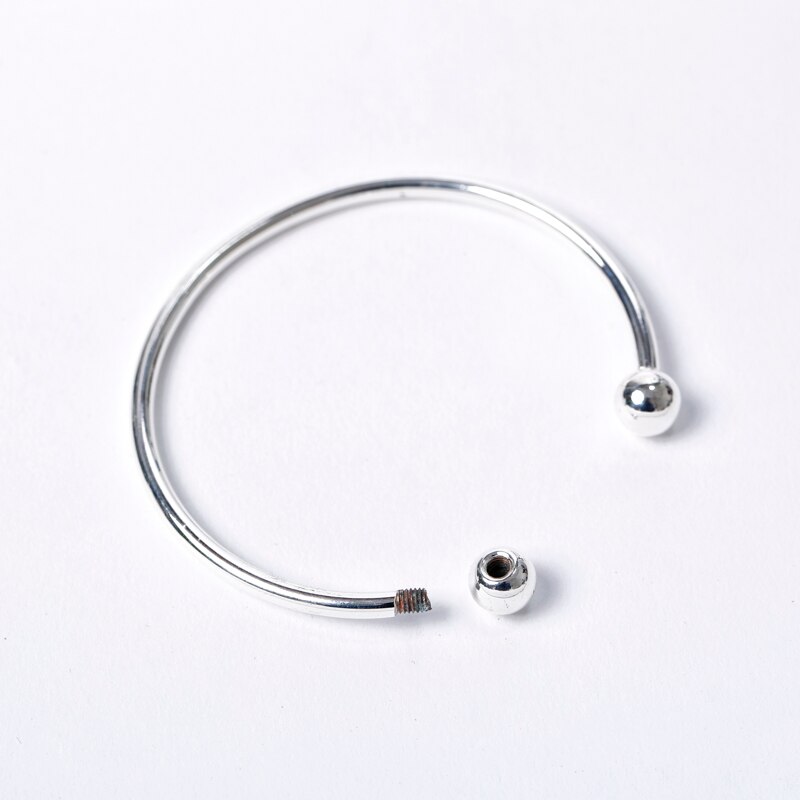 Brazalete con forma de bola de tornillo Unisex, joyería de brazalete abierto, redondo, suave