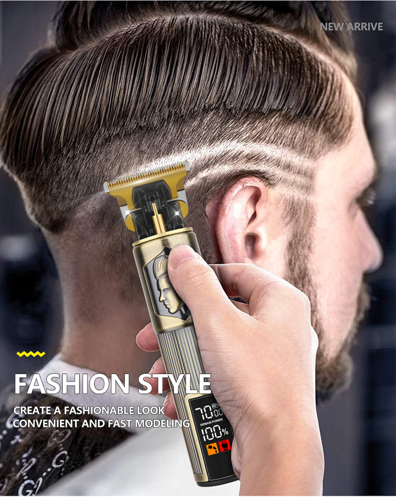 Cortadora de pelo Vintage T9 para barbería, Máquina para cortar cabello, cortadora eléctrica, cortadora de pelo led, afeitadora de barba tallada de dragón