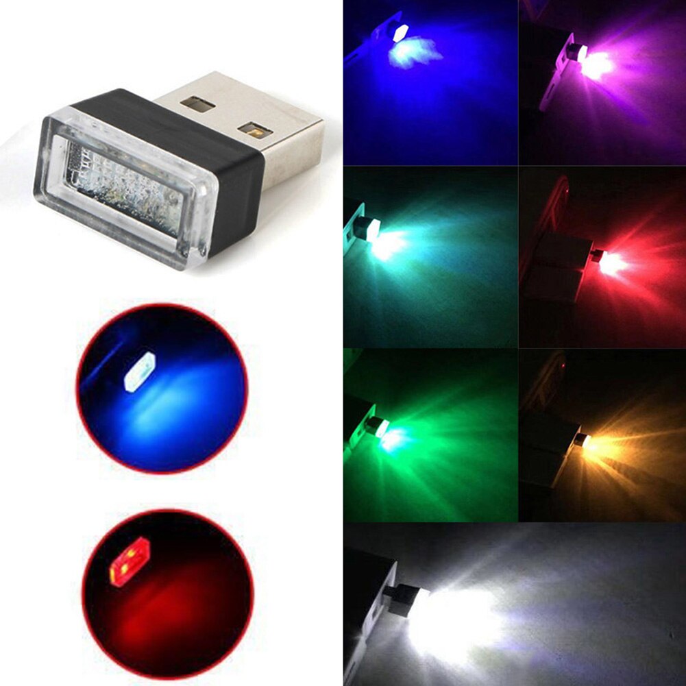 Auto Scheinwerfer Lampen Tragbare USB LED Auto Innen Umgebungs Atmosphären Nacht Licht Dekorative Lampe