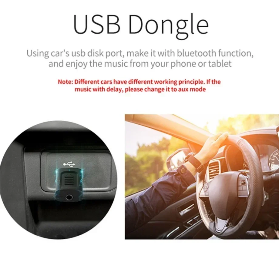 PzzPss USB Bluetooth 5.0 4-IN-1 Adapter (Tx/Rx) - Wireless Audio Dongle AUX/RCA/USB/3.5mm for PC/TV/Car | Home/Car Stereo