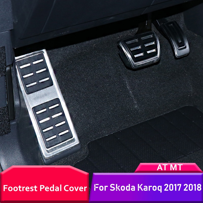 For Skoda Karoq AT MT Accelerator Pedal Brake Gas Footrest Rest Plate Car Styling Accessories