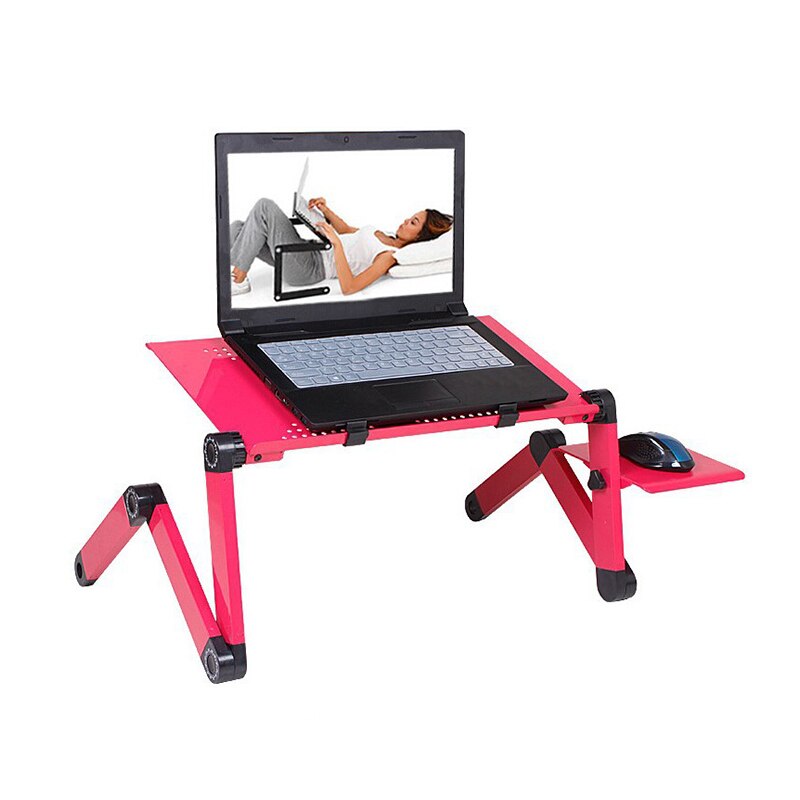 Cooling Metal Computer Desk Tray Adjustable Laptop Desk Portable Aluminum Alloy Notebook PC Desk Frame Desk Frame with Mouse Pad
