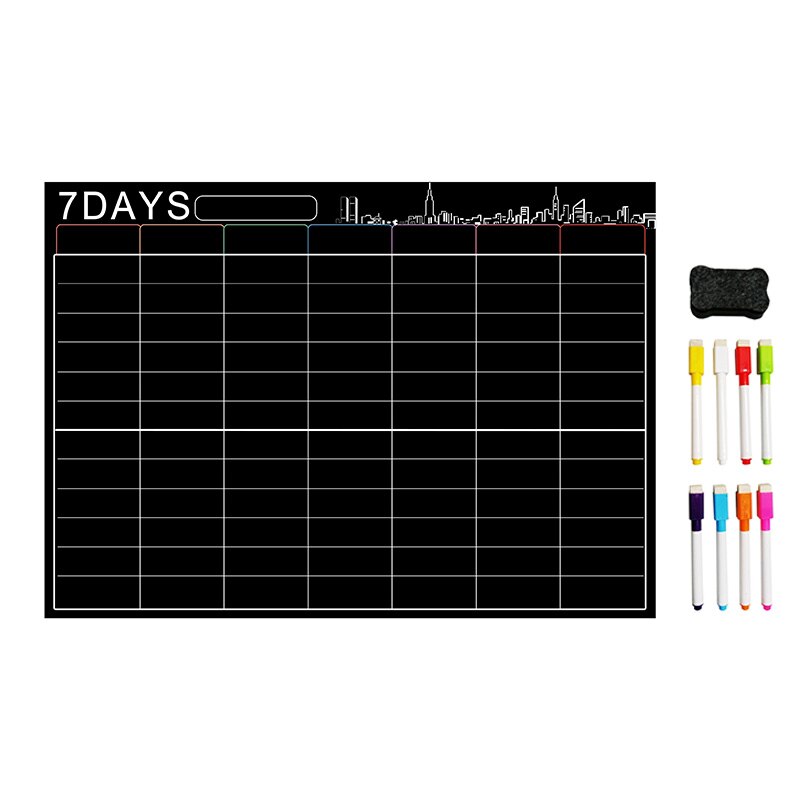 Magnetisk tør sletning kalender sæt 16 x 12 tommer whiteboard ugentlig planlægning  a3 tavle køleskab klistermærke køleskab køkken