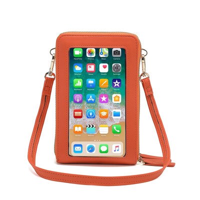 Weibliche Neue Touchscreen praktisch Tasche Einfarbig Große Kapazität Damen Einzel Schulter Tasche Anti-pinsel Frauen Bote geldbörse: Orange