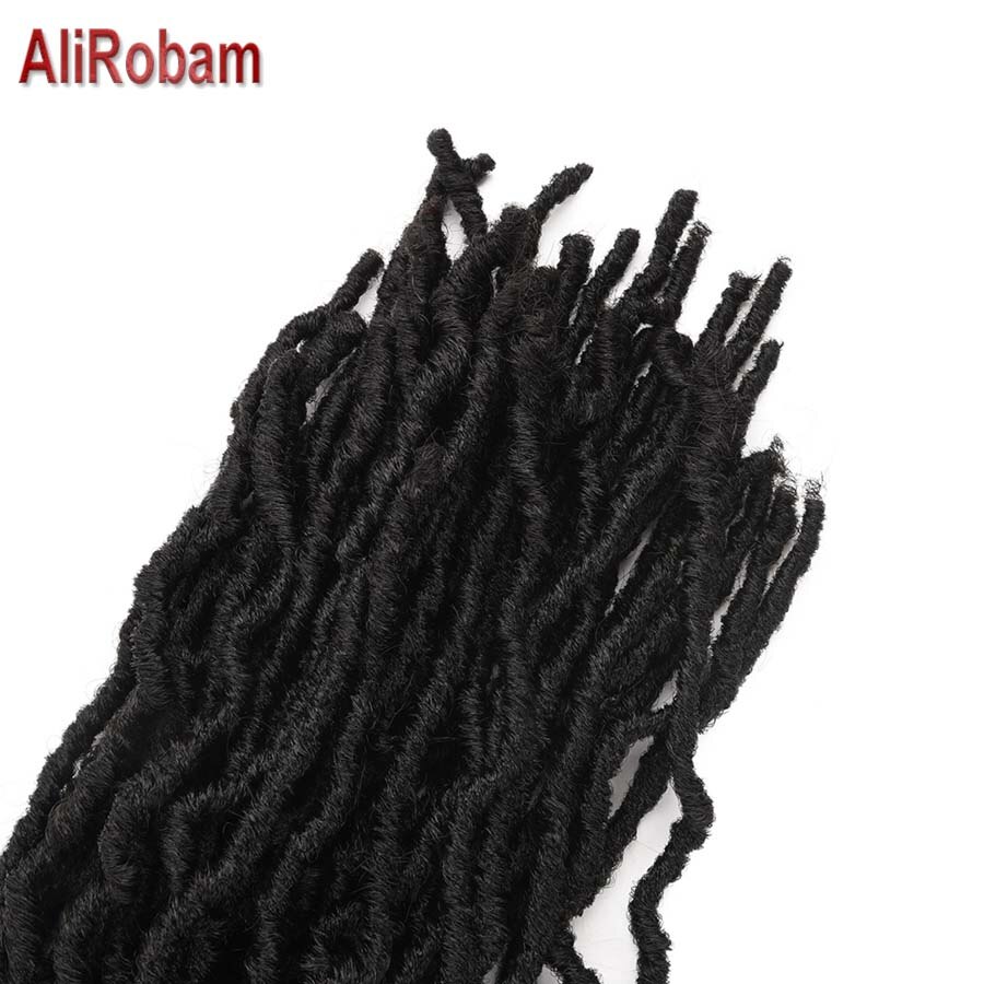 AliRobam Soft Nu Locs Crochet Hair 24 Inch Ombre Faux Locs Crochet Braids Synthetic Hair Extensions 21 strands/pack