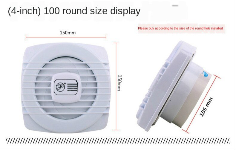 4 Inch 6 Inch 8 Inch Wc Muur Wc Badkamer Pull Draad Veranderen Ventilator Mute Grote Zuigkracht Ventilator: Au / 4 inch