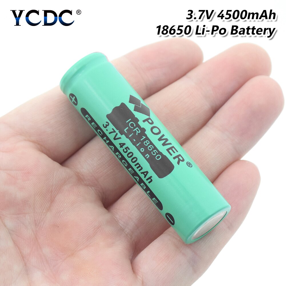 3.7V 4500mAh 18650 Rechargeable Li-ion Battery for LED Torch Flashlight electronic product 18650 batteries: 1 Pcs