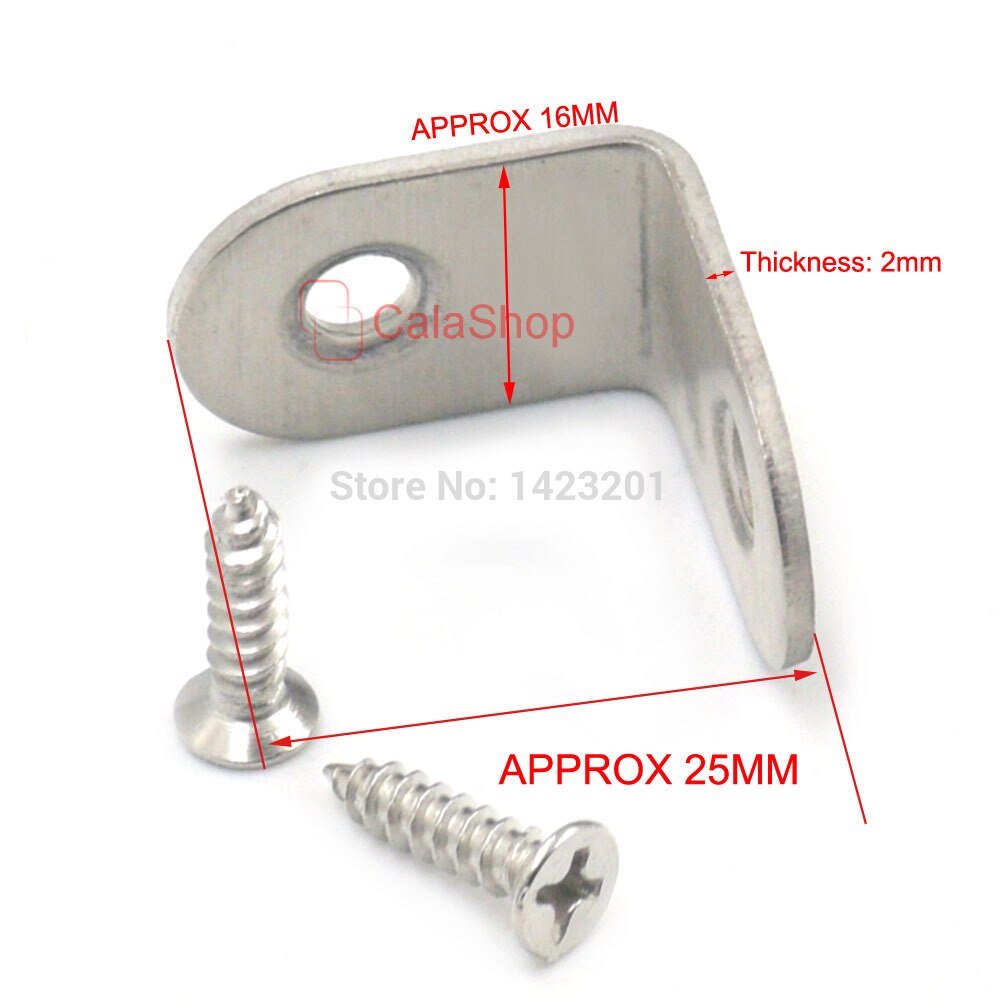 20 Pcs / Lot L-Shape Hinge Corners Fixed vertical Angle Bracket Stainless steel Furnitures Fitting Corner Connector