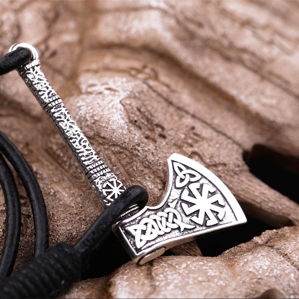 Dawapara Viking Axe Schmuck Slawischen Kolovrat Trinity Symbol Leder Armband Männer